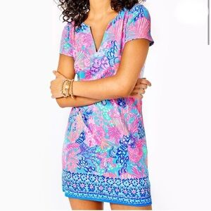 Lilly Pulitzer Sophiletta Dress Multi Splendor in the Sand SzM Preppy UPF sporty